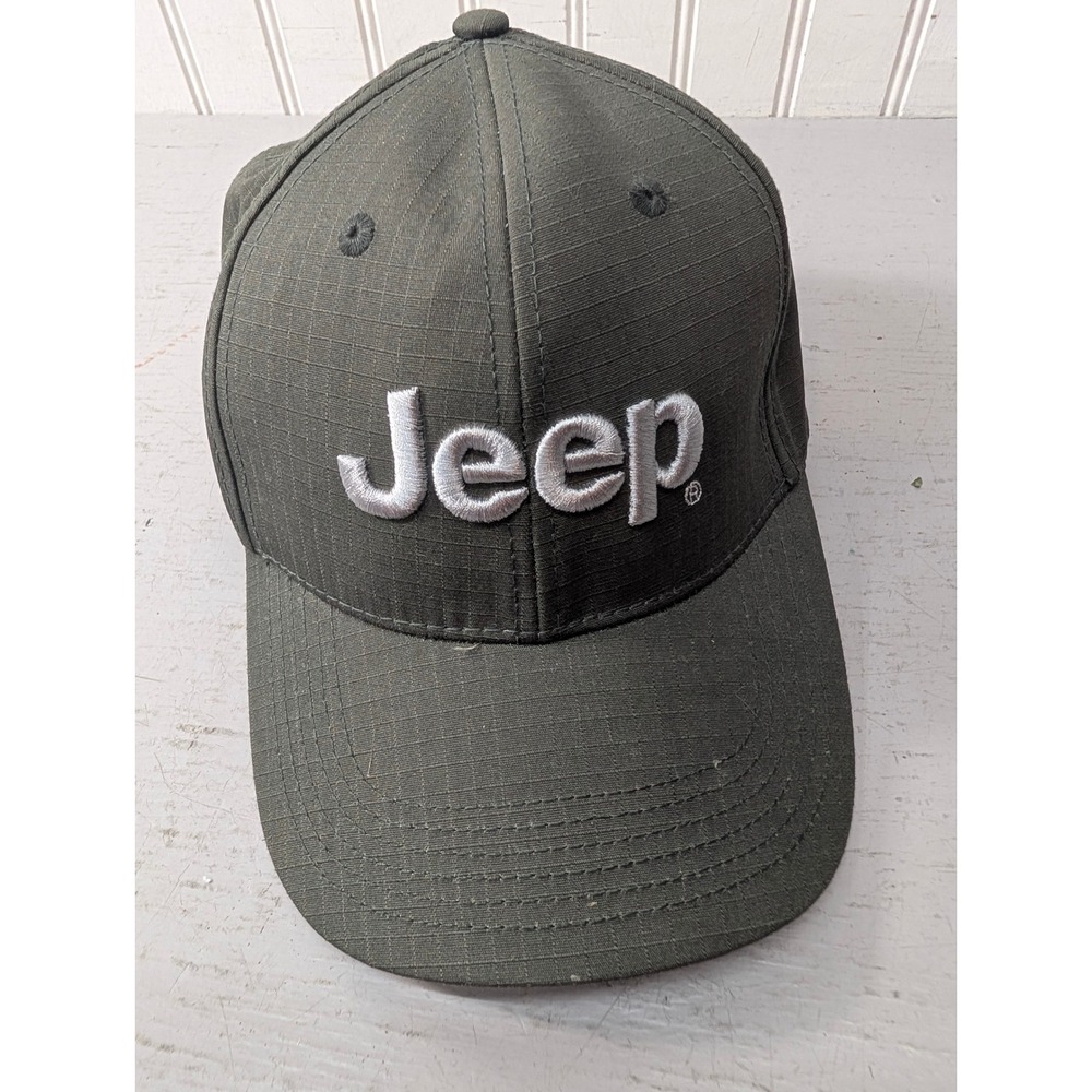 Jeep Baseball Cap Hat Ripstop Embroidered Logo Adjustable Mens OSFM Olive Green